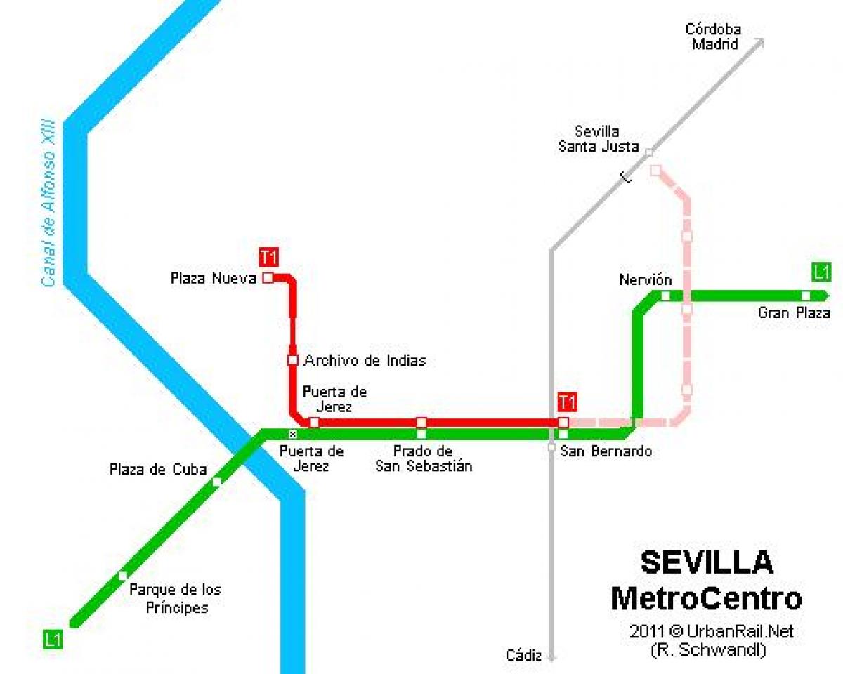 ramani ya Seville tram